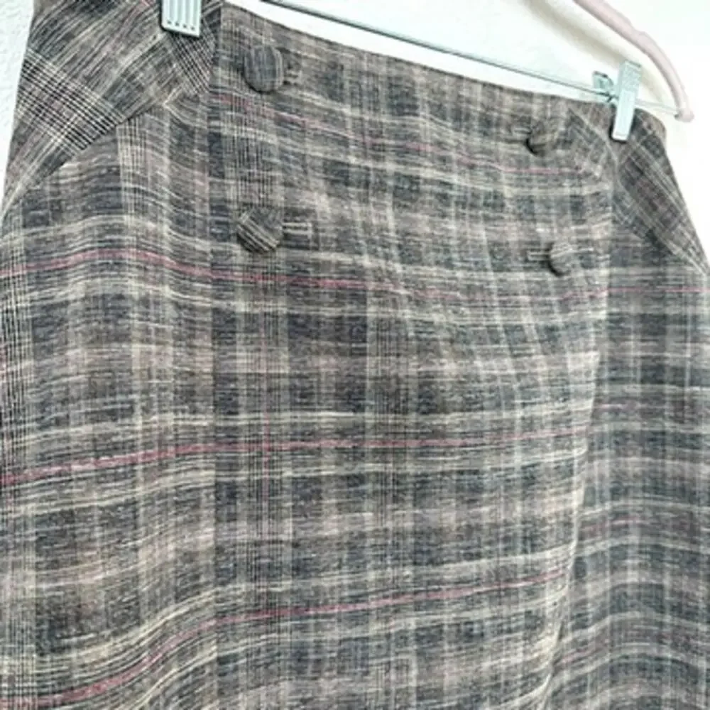 White House Black Market Plaid Pencil Skirt Size 16 Rayon Blend Preppy Classic - Picture 2 of 5